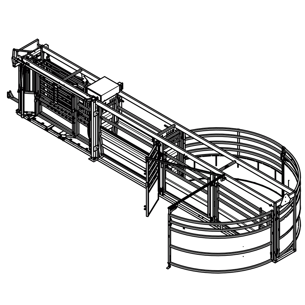 Q-Catch 86 Series Portable Cattle Crush, Race and Forcing Pen CAD