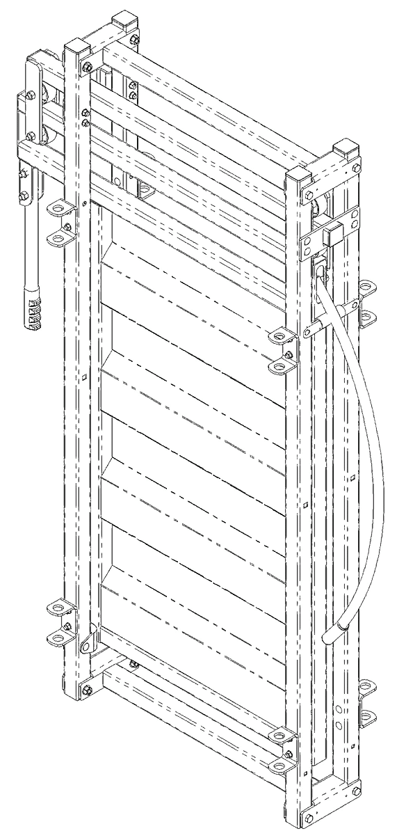 Drawing of cattle race gate by Arrowquip