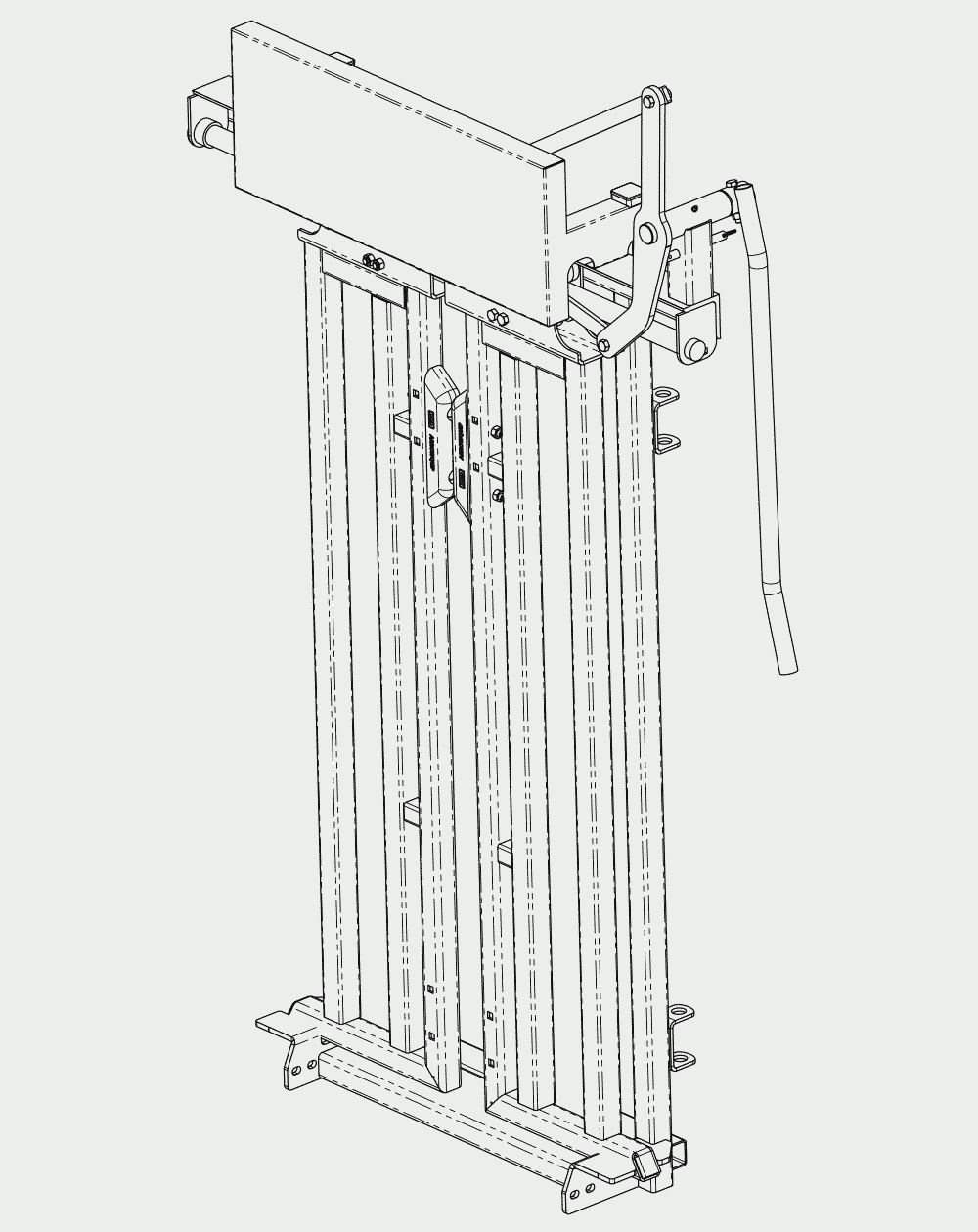 Side view drawing of Q Catch Cattle Head Yoke