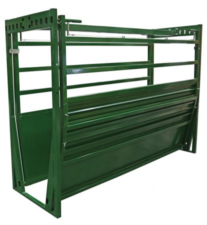 Easy Flow adjustable cattle race with one blinder on one side.