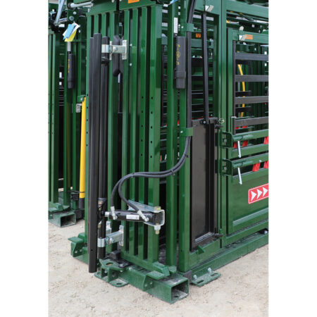 Head sweep on hydraulic cattle crush