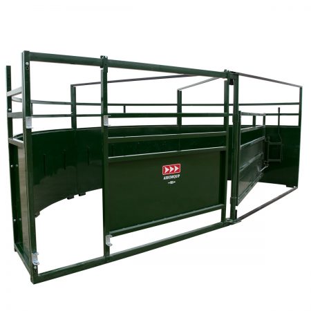 Single race Cattle Tub with 180 Degree exit side view
