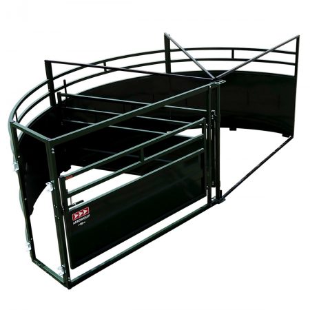 Single race Cattle Tub overhead view with a 90 degree exit 