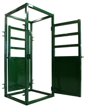 Cattle Vet Cage | Image of Door Swung Out | Arrowquip Cattle Equipment